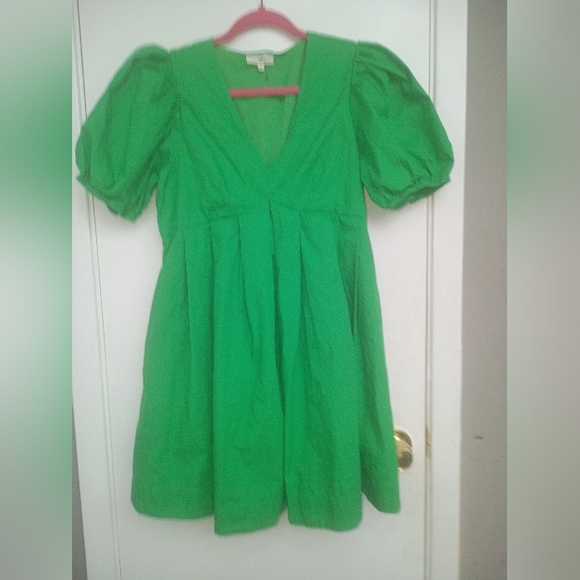 entro Emerald V-Neck Puff-Sleeve Mini Dress - Picture 2 of 11